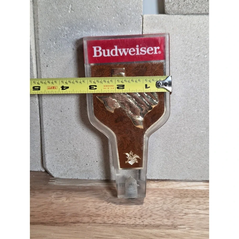 Vintage Budweiser Texas State Lucite Acrylic Beer Tap Handle Gold Western